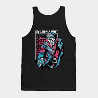 Anime Cyber Futuristic Pirate- New Seas Old Piracy Tank Top